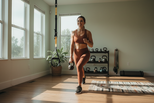 Home Workout with Sage Green Walls